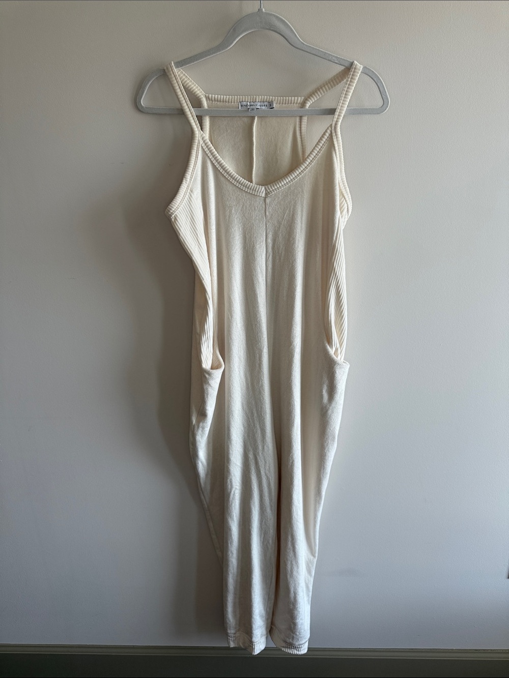 Sincerely Jules Cream Ribbed Tank Jumpsuit